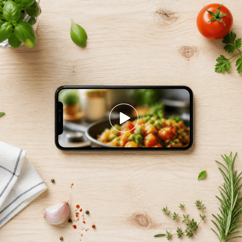 Step 1 — Paste a YouTube, TikTok or Facebook cooking link on your phone